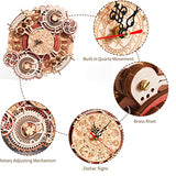 ROBOTIME 3D Wooden Puzzles for Adults, Models for Adults to Build Wooden Steampunk Clock Kit, DIY Mechanical Wall Quartz Aesthetic Room Decor Unique ROBOTIME