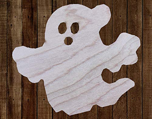 4" Set of 4 Ghost Face Unfinished Wood Cutout Cut Out Shapes Painting Crafts