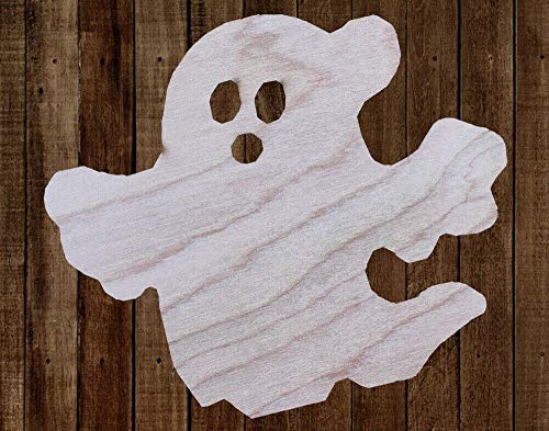 14" Ghost Face Unfinished Wood Cutout Cut Out Shapes Painting Crafts - WoodArtSupply