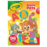Crayola Alpha Pets Coloring Pages and Stickers, Number & Alphabet Coloring Book, Gift for Kids, 96 Pages Crayola