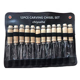 Chiyuehe Professional Wood Carving Chisel Set - 12 Piece Sharp Woodworking Tools w/Carrying Case - Great for Beginners Chiyuehe