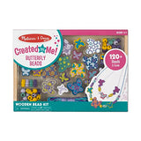 Melissa & Doug Butterfly Necklace Craft Bead Set | Wooden Beads for Friendship Bracelet/Jewellery Making Kit | Arts and Crafts for Kids Age 5 | for Melissa & Doug