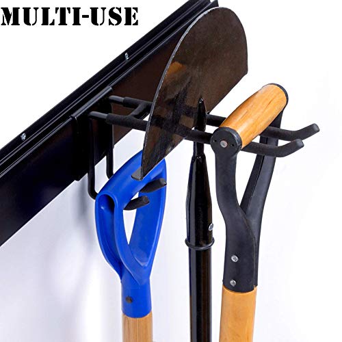 WALMANN Wall Mount Tool Organizer, Mop and Broom Holder, Garage Storage Rack, Heavy Duty Garden Tool Storage Organization System, Holds Up to 300lbs WALMANN