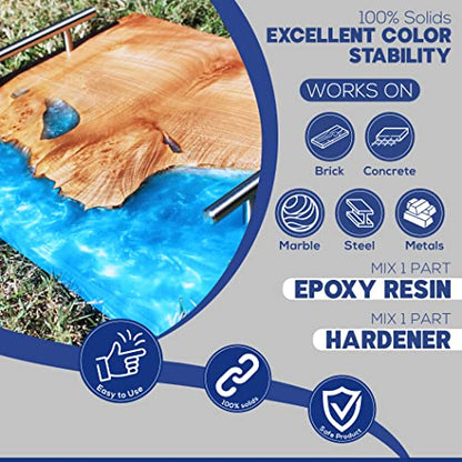 Epoxy Resin for Table Tops & Art Epoxy Resin Kit | 2 Gallon (7.6 L) | Non-Toxic | Premium Quality | High Gloss Thick Clear Coat | for Table Tops, Bar