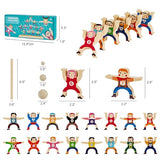 Wooden Stacking Toys,16Pcs Circus Hercules Acrobatic Troupe Interlock Toy,Balancing Building Blocks Game Toddler Puzzle Toys,for 3 4 5 6 Years Old moopok