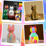 HAPMARS Paint Your Own Cat Lamp Kit 1pcs, DIY Geometric Cat Art Craft Painting Kits for Girls Boys, Girl Boy Crafts for Kid Age 4 5 6 7 8 9 10 11 HAPMARS