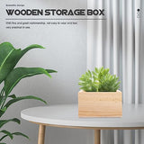 Yardwe 4Pcs Wooden Box, Unfinished Small Square Wooden Box, Rustic Wooden Box, Organizer Container for DIY Crafts, Collectibles, Succulents, Desktop Yardwe