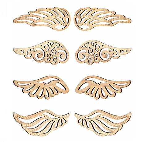 LiQunSweet 100 Pcs Angel Wing Unfinished Wooden Cutout Charm Blank Wood Slices Ornament for Birthday DIY Painting Tags Wedding Home Decoration LiQunSweet