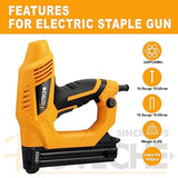 Hoteche 18GA 2-in-1 Electric Brad Nailer/Stapler 19/32-Inch to 1-1/4 Inch Staple Gun Power Adjustable Nail Gun with 2000Pcs Brad Nails& Staples for Hoteche