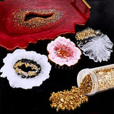 FineInno Crushed Glass for Resin Art, Irregular Metallic Broken Glitter for Crafts, Chunky Metallic Chips Stone for Epoxy Resin Molds Fillers, Nail FineInno