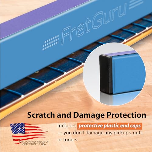 FretGuru Sanding Beam Fret Leveler – (10" ~250mm) Professional guitar luthier leveling file includes 100, 240, 320 Grit Peel and Stick Sandpaper and - WoodArtSupply