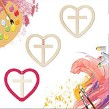 Heart Shape Wooden Cross Wooden Blank Wood with Twines Art Unfinished Ornaments for Christmas Wedding Birthday Party Valentine's Day Decoration 20Pcs Zontween