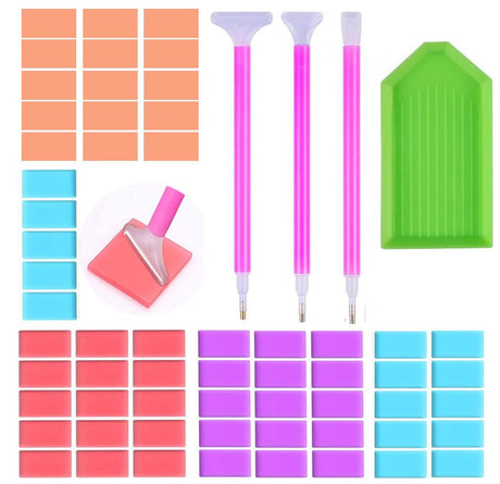 Diamond Painting Accessories & Art Tool Supplies-60PCS Colorful Diamond Painting Glue Clay-DIY Drilling Mud Embroidery Wax Tacky Kit-Glue Dot Clay Top2Stands