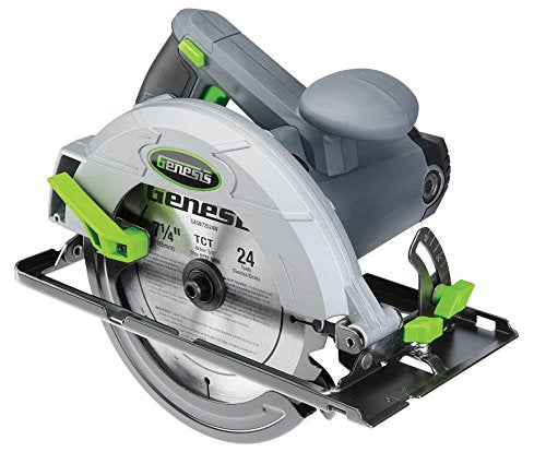 Genesis GCS130 13-Amp 7-1/4-In. Circular Saw with 24T Carbide Tipped Blade, Rip Guide, Blade Wrench, and 2 Year Warranty