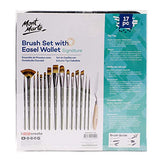 Mont Marte Signature Brush Set with Wallet, 17 Piece, Suitable for Oil, Acrylic, Watercolor and Gouache Paint, Easel Wallet Included MONT MARTE