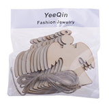 Christmas Wooden Crafts Hanging Ornaments Christmas Tree Decoration Unfinished Wood Cutouts for DIY Blank Slices to Paint (10PCs Angel Style) YEEQIN
