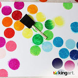 KINGART 241-25 Foam 25 Pc. Value Pack 1" Brush Set, Short Wood Handle, for Oil, Acrylic & Watercolor Paint, Great for Crafts, DIY Home Projects, KINGART