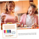 SEWOART 1 Set Wooden Painting Toy Unfinished Wood Bunny Chips Wood Cutouts Unfinished Bunny Wood Slices Easter Party Hanging Ornament Easter Chips SEWOART