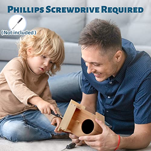 LotFancy Bird House Kit, DIY Wooden Birdhouse Kits, Arts and Crafts Painting Kits for Kids Ages 5+, Build and Paint, Including Paints & Brushes LotFancy