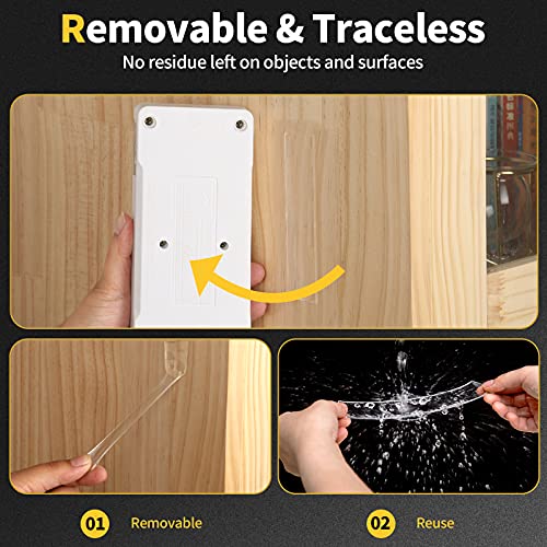 KUSUFEFI Double Sided Adhesive tape Heavy Duty, Double Stick Mounting (2 Rolls, Total 20FT), Clear Two Sided Wall tape Strips, Removable Poster tape KUSUFEFI