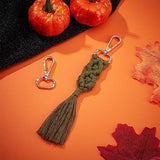WEBEEDY 8 Sets Macrame Keychain Kit DIY Macrame Autumn Colors Keychain for Boho Bag Charm Macrame Kit for Adults Beginners WEBEEDY
