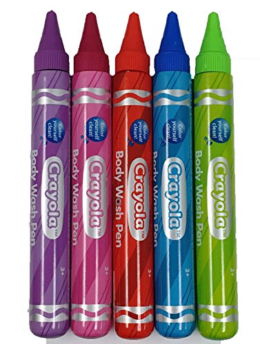 Crayola Crayon Kids Body Wash Pen Tubes Fun Colored and Scented Set of 5 Crayola