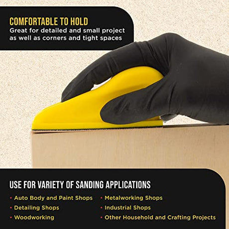 Dura-Gold Micro Hand Sanding Block Kit, 3.5” x 1” Pad, Hook & Loop Backing, 40 Sandpaper Sheets, 5 Each 60, 80, 120, 180, 220, 320, 400, 600 Grit - Dura-Gold