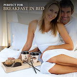 Wooden Serving Tray with Handles - 7 Piece Nested Breakfast Tray - Wood Crafts Trays for Organizing | Bathroom Tray - Food Trays for Party Buffet Hammont