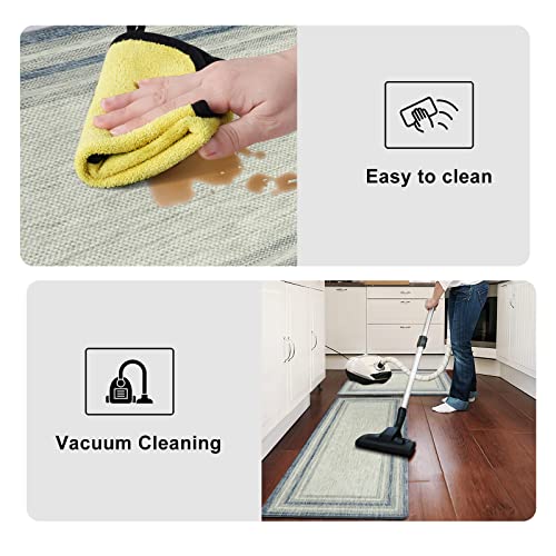 KIMODE Anti Fatigue Kitchen Mat 2PCS,Non-Skid Waterproof Kitchen Rugs,Farmhouse Kitchen Mat for Floor,Cushioned Comfort Foam Standing Mat for KIMODE