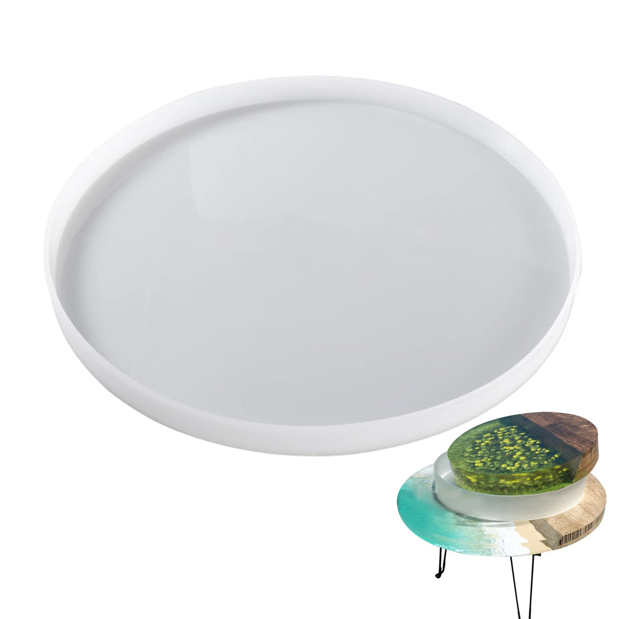 Large Round Epoxy Mold, Silicone Resin Molds Round, Round Epoxy Mold for Coffee Desk, Clock and Table, DIY Round Risen Mold for Home Decorations AYOK