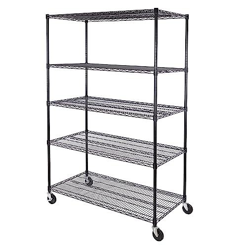 Seville Classics UltraDurable Heavy Duty NSF Solid Steel Wire Rack Storage Unit, Organizer for Garage, Warehouse, Office, Restaurant, Classroom, Seville Classics