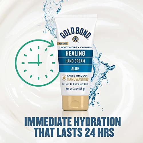 Gold Bond Healing Hand Cream, 3 oz., With Aloe, Moisture That Lasts Through Handwashing Gold Bond