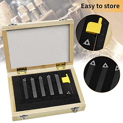 HAowosi Metal Lathe Cutting Tools,5 Sets of 5/16" Carbide Metal Cutting Tool Bits Kit,Indexable Lathe Turning Tool,Carbide Lathe Tools For Metal HAowosi