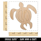 Honu Hawaiian Sea Turtle Unfinished Wood Shape Piece Cutout for DIY Craft Projects - 1/8 Inch Thick - 4.70 Inch Size Sniggle Sloth