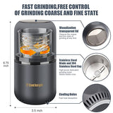 COOL KNIGHT Herb Grinder [large capacity/fast/Electric ]-Spice Herb Coffee Grinder with Pollen Catcher/- 7.5" (Grey) COOL KNIGHT