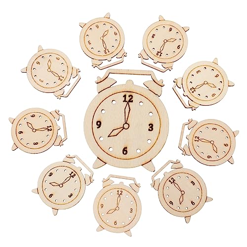 Hohopeti 5 Packs Unfinished Wooden Clock Cutouts Wooden Embellishments ...