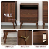 Prepac Milo Mid-Century 6 Drawer Dresser For Bedroom, 16" D x 52.50" W x 33" H, Cherry Prepac