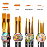 Paint Brush Set, 10 Pcs Paint Brushes for Acrylic Painting, Round Pointed Tip Detail Small Paint Brush for Oil Watercolor Canvas Face Body Boards Artstorys
