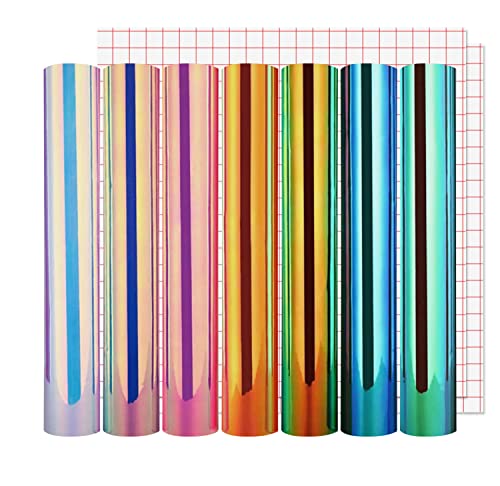 Lya Vinyl 9 Pack Holographic Vinyl for Cricut - 12" x 12" Permanent Holographic Vinyl Sheets for Decor Sticker, Party Decoration, Car Decal