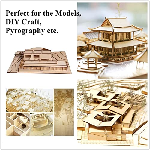 Unfinished Wood Pieces,18 Pack Basswood Sheets 1/16 Thin Plywood Wood Sheets for Crafts,Perfect for Architectural Models, Wooden DIY Ornaments, Cassny