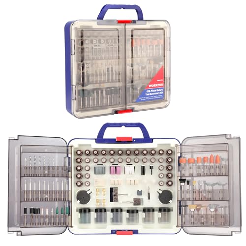 WORKPRO 476PCS Rotary Tool Accessories Kit, Rotary Tool Bits for Easy Cutting, Sanding, Grinding, Carving, Polishing, Drilling and Engraving