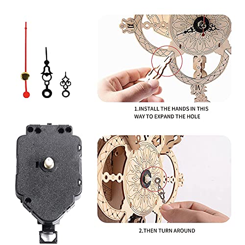 3D Puzzles for Adults Wooden Clock kit DIY Build Mechanical Wall Clock Hanging Pendulum Clock Puzzle Gift for Aldult and Teens Jigtoy