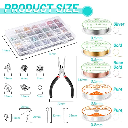 selizo Jewelry Making Kits for Adults Women with 28 Colors Crystal Beads, 1660Pcs Crystal Bead Ring Maker Kit with Jewelry Making Supplies