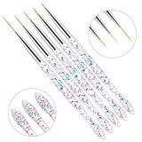Gembityful Nail Dotting Tools 10 Pcs Kit 5 pcs Double-end Nail Dotting tools and 5 Pcs Nail Liner Brushes GEMBITYFUL