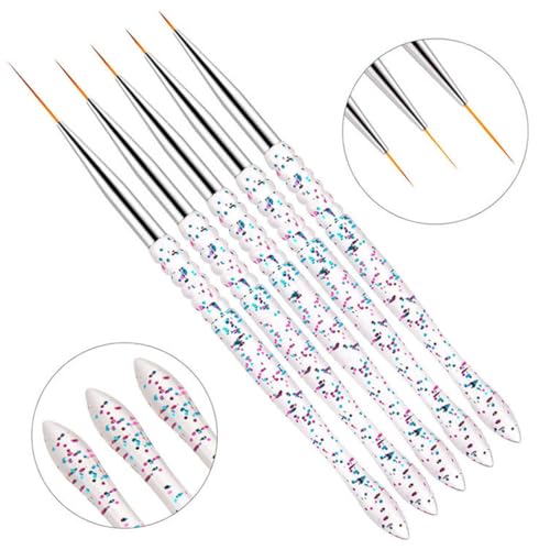 Gembityful Nail Dotting Tools 10 Pcs Kit 5 pcs Double-end Nail Dotting tools and 5 Pcs Nail Liner Brushes - WoodArtSupply