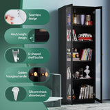 IRONMIX 70 Inch Tall Metal Storage Cabinet with Acrylic Doors and Adjustable Shelves IRONMIX