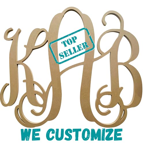 Wooden Craft Cutouts 6in-10in, 3-Letter Wooden Monogram, Unfinished Wood Letters, Nursery Decor, Wood Wall Hanging, Wall Art, DIY, Car Charm Wooden Craft Cutouts