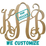 Wooden Craft Cutouts 6in-10in, 3-Letter Wooden Monogram, Unfinished Wood Letters, Nursery Decor, Wood Wall Hanging, Wall Art, DIY, Car Charm Wooden Craft Cutouts