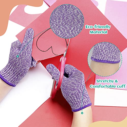 Evridwear Cut Resistant Gloves for Kids 7-9 Years, Level 5 Protection Cutting Gloves Food Grade for Cooking, Whittling, Wood Carving, Gardening and Evridwear