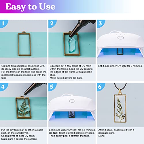 LET'S RESIN UV Resin Kit with Light,153Pcs Resin Jewelry Making Kit with Highly Clear UV Resin, Upgraded UV Lamp, Resin Accessories, Epoxy Resin LET'S RESIN